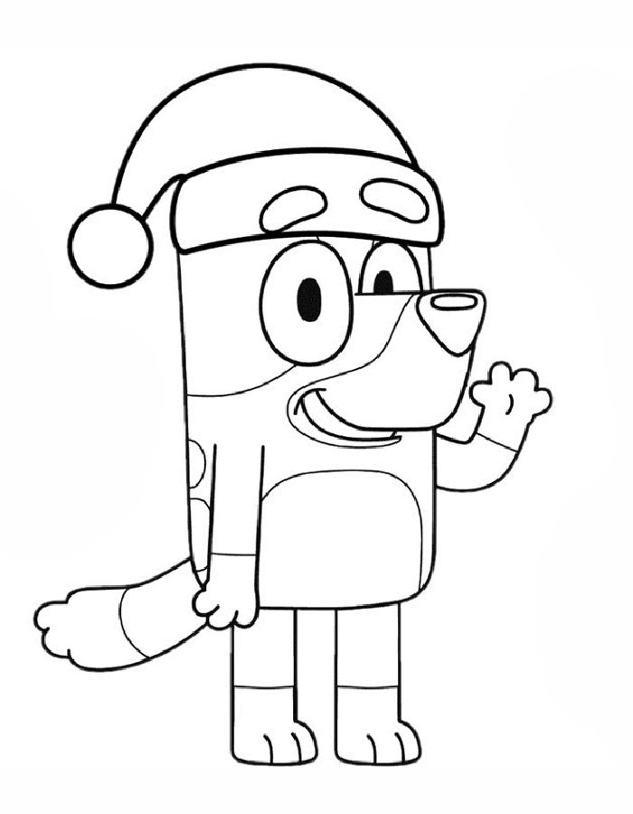 Bluey Christmas Coloring Page