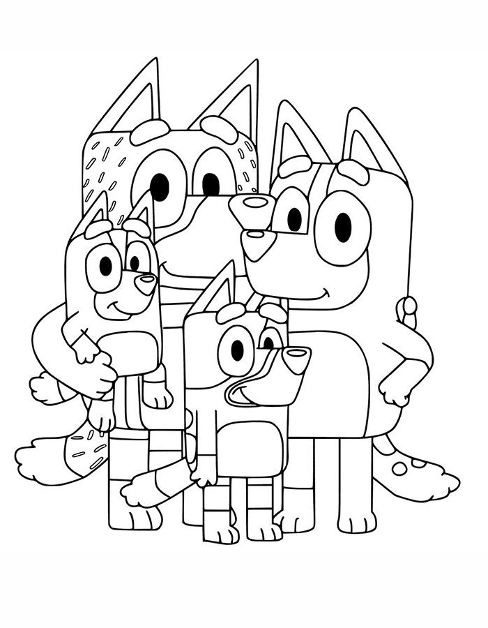 Bluey Family Coloring Page