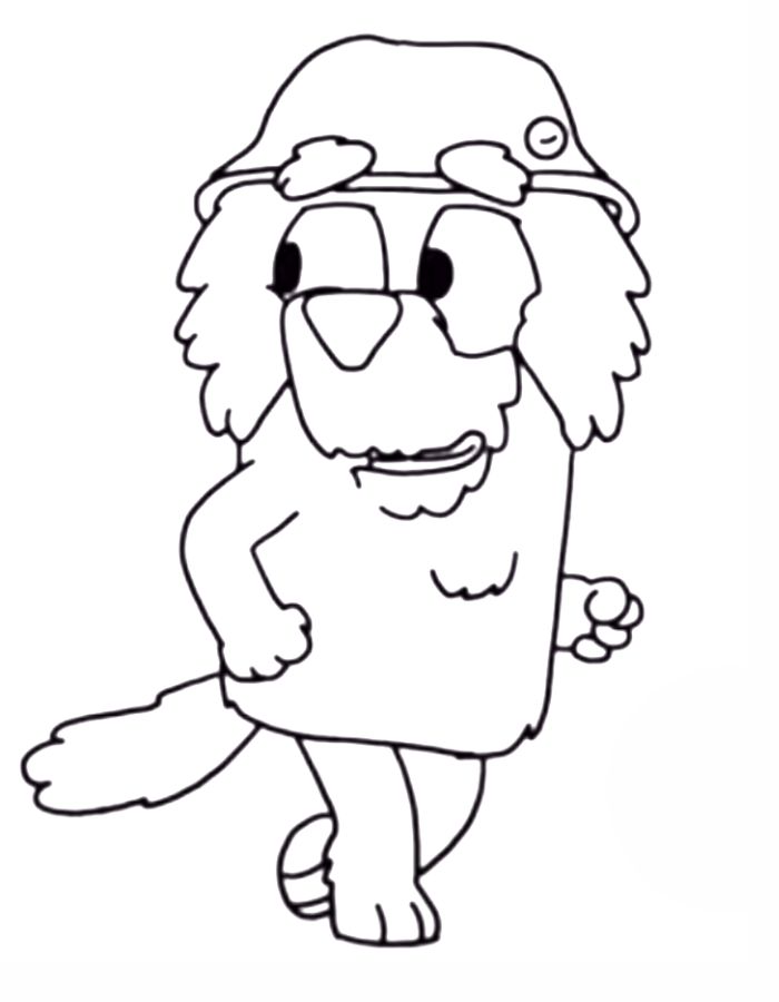 Bluey Grandad Coloring Page