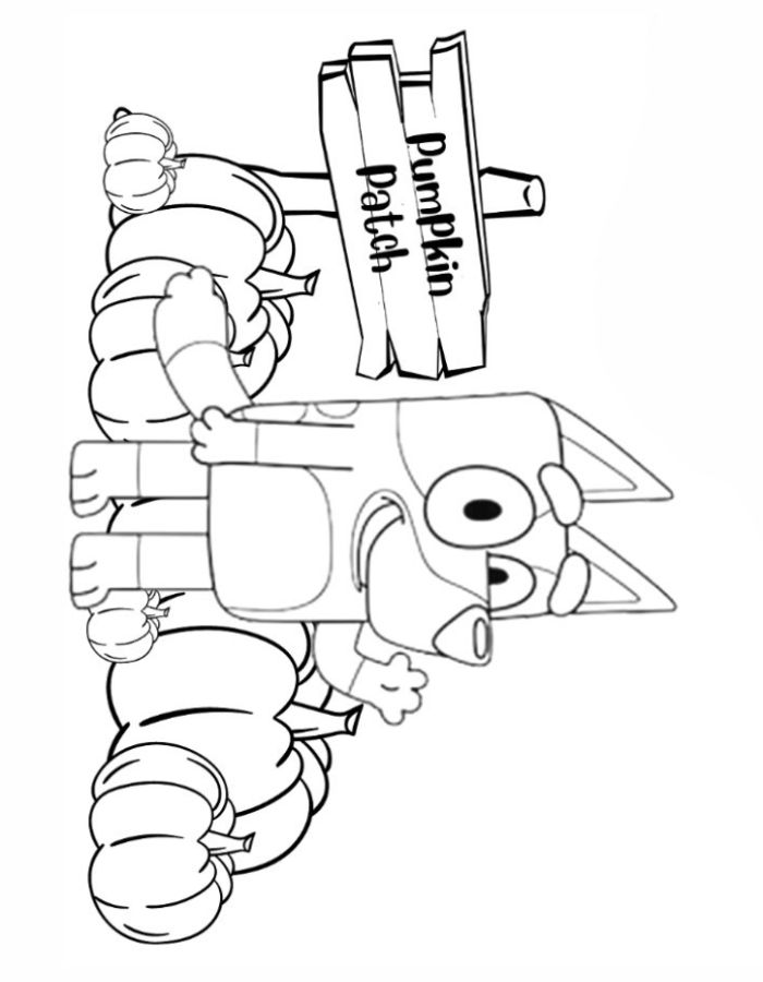 Bluey Halloween Coloring Page