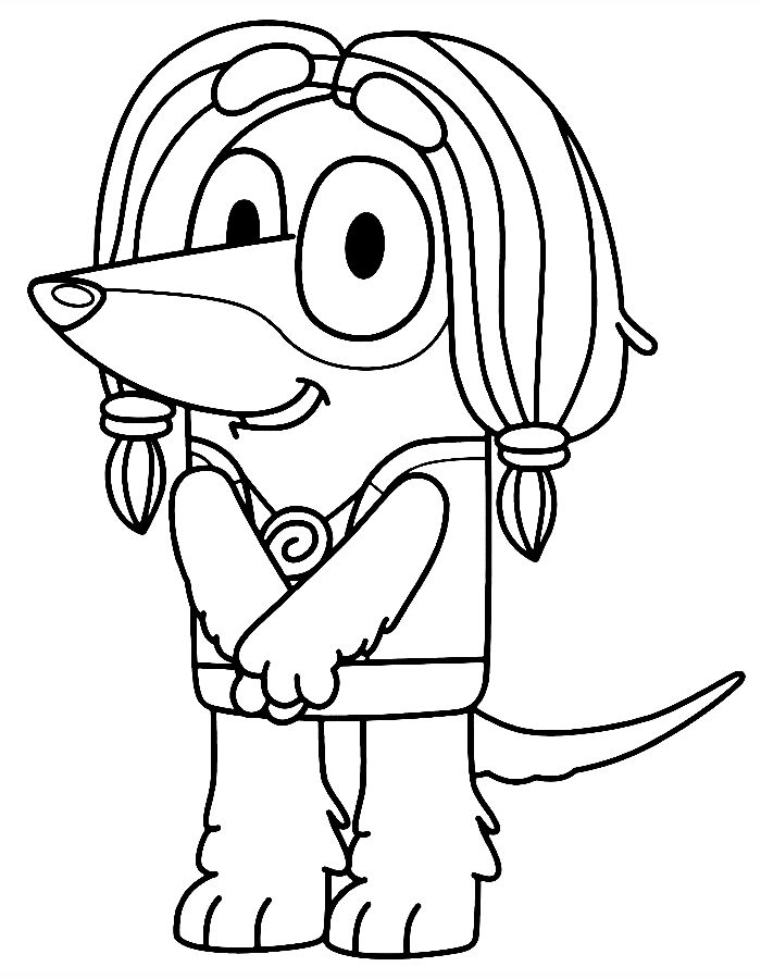 Bluey Indy Drawing Coloring Page