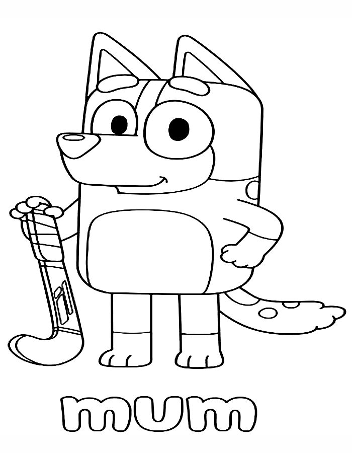 Bluey Mum Coloring Page