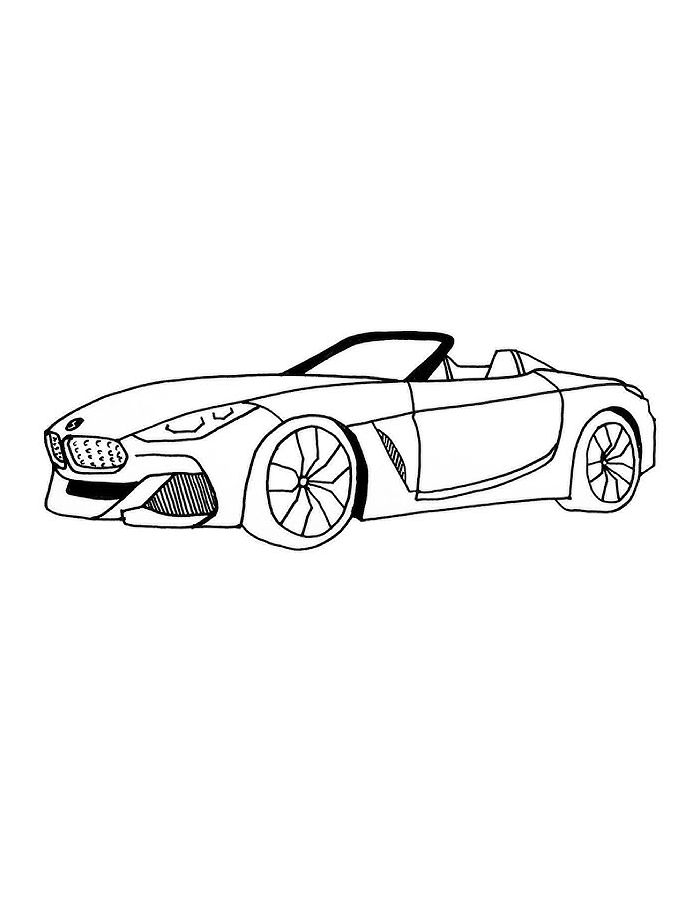 Bmw Car Drawing Easy Coloring Page