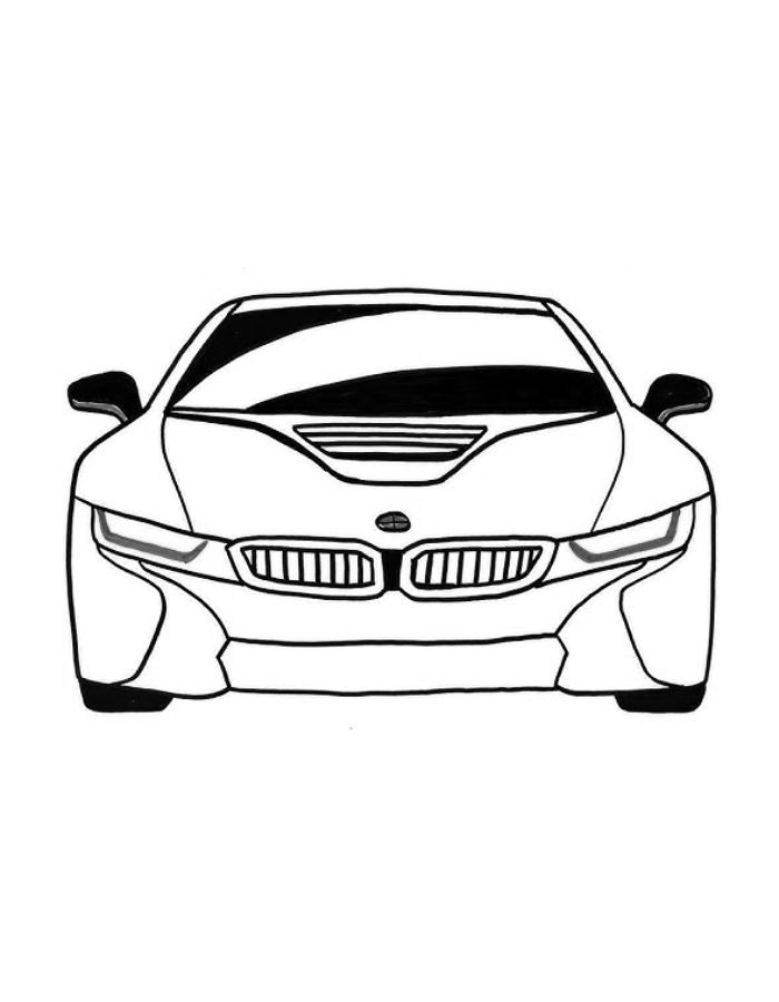 Drawing Bmw I8 2014 Car Easy