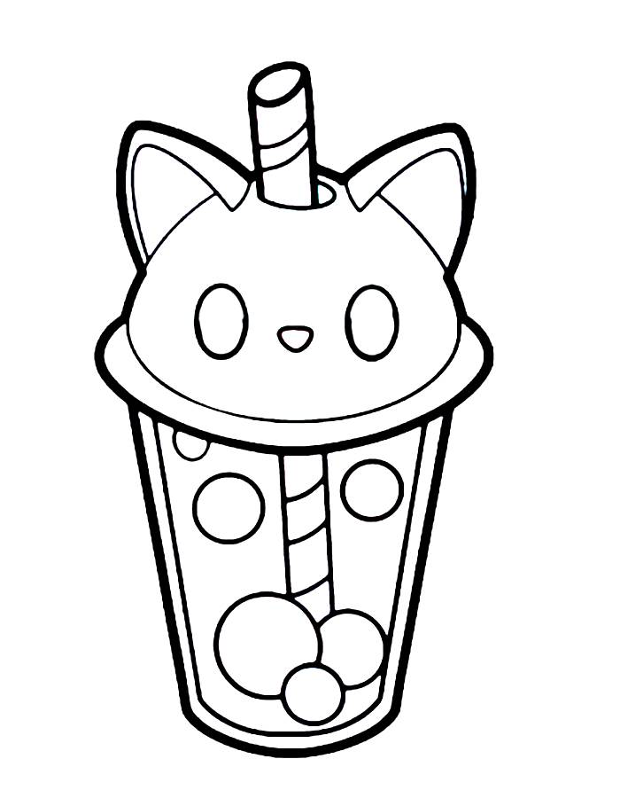 Boba Cat Coloring Page