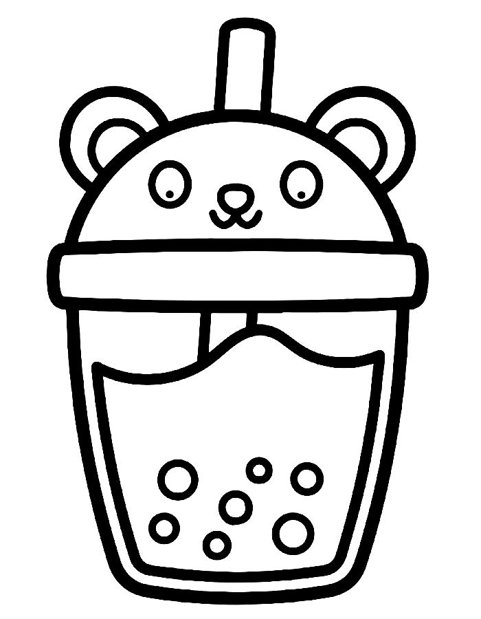 Boba tea coloring page