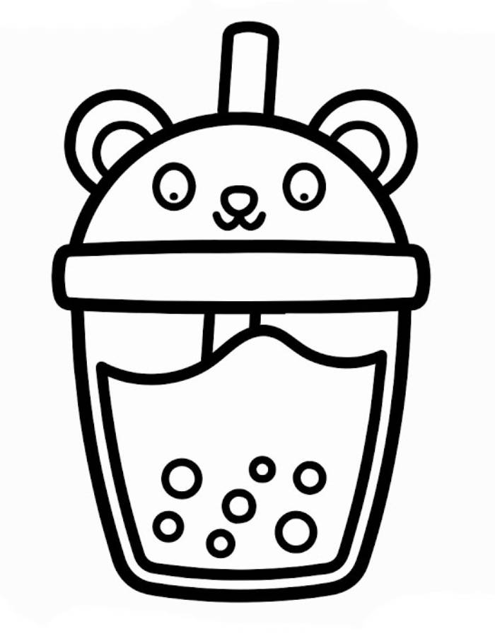 Boba Tea Realistic Coloring Page