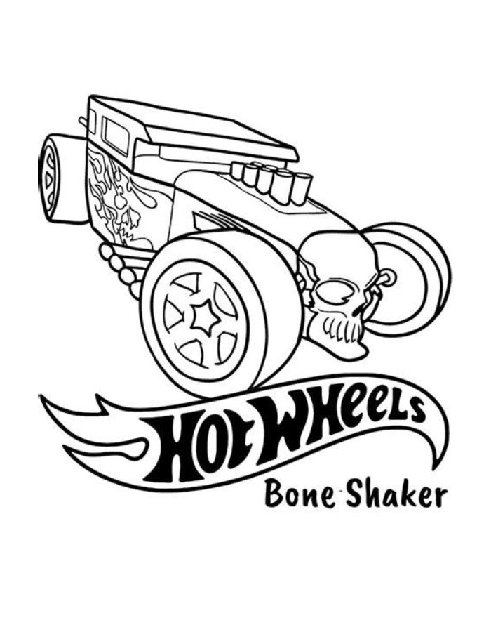 Bone Shaker Hot Wheels Coloring Page