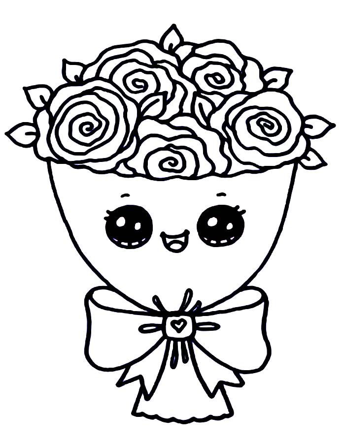 Bouquet Of Roses Coloring Page