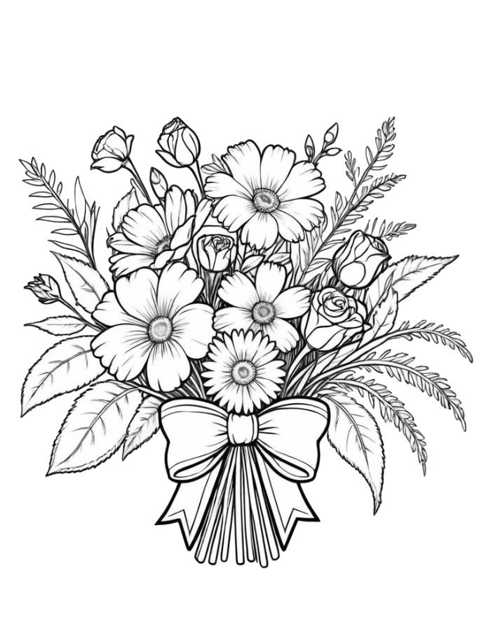 Bouquet Picture To Color Bouquet Picture To Color Coloring Page