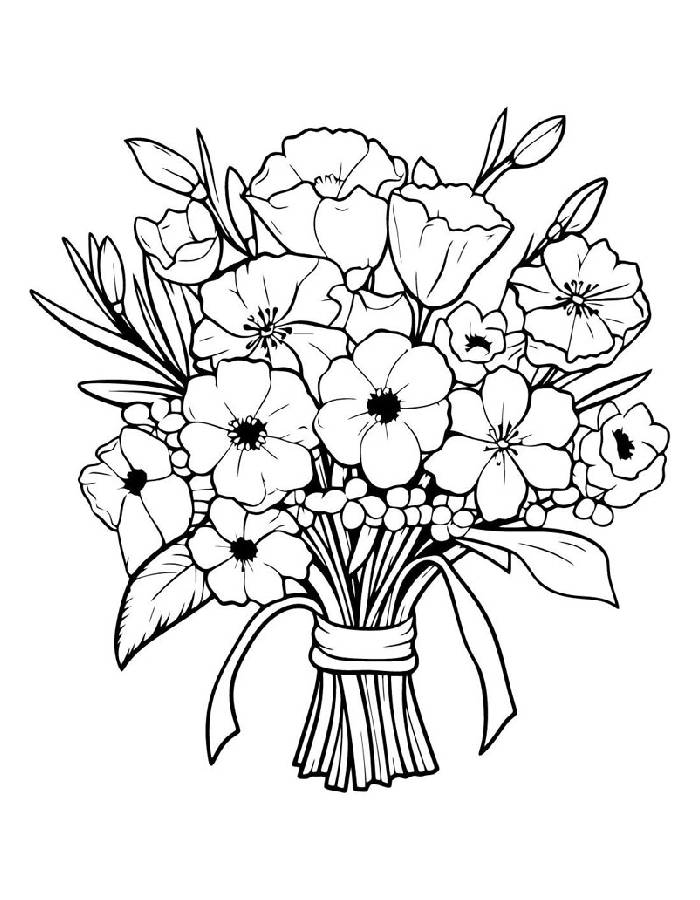 Bouquet Printable Bouquet Printable Coloring Page