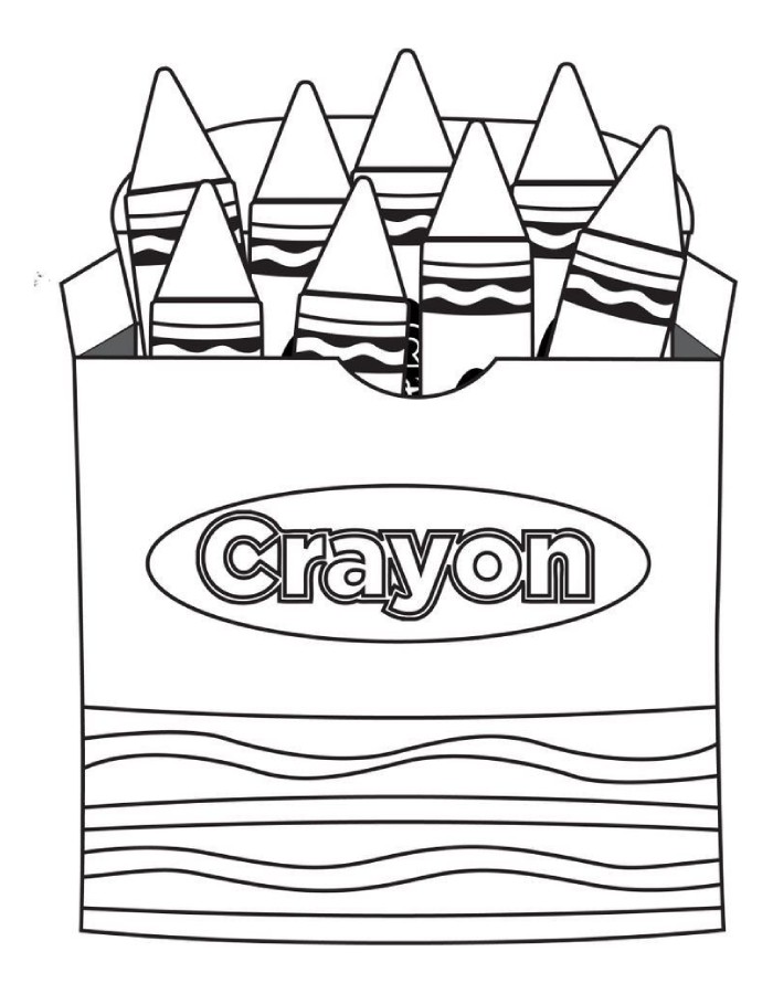 Box Of Crayola Crayons With Large Crayons Inside The Pack Coloring Page