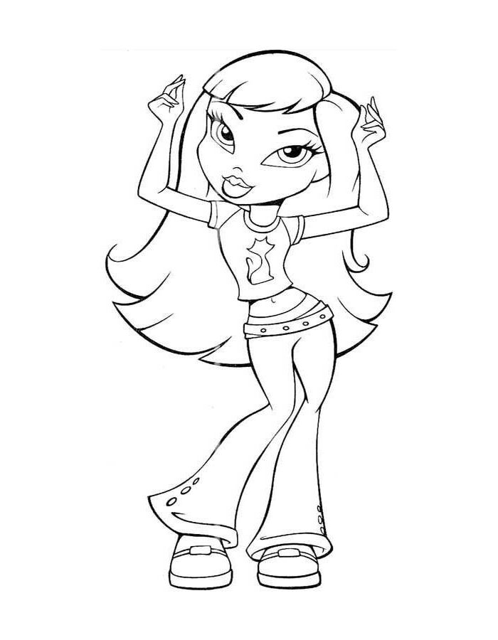 Bratz Line Art Coloring Page