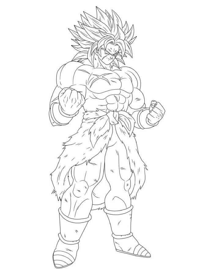 Broly Line Art Coloring Page