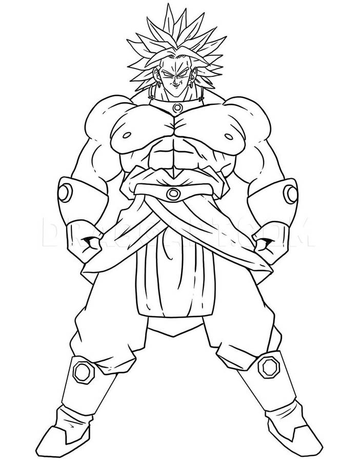 Broly Printable Coloring Page