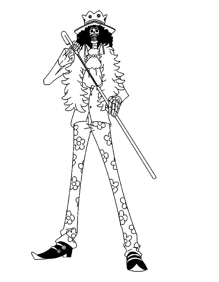 Brook One Piece Coloring Page