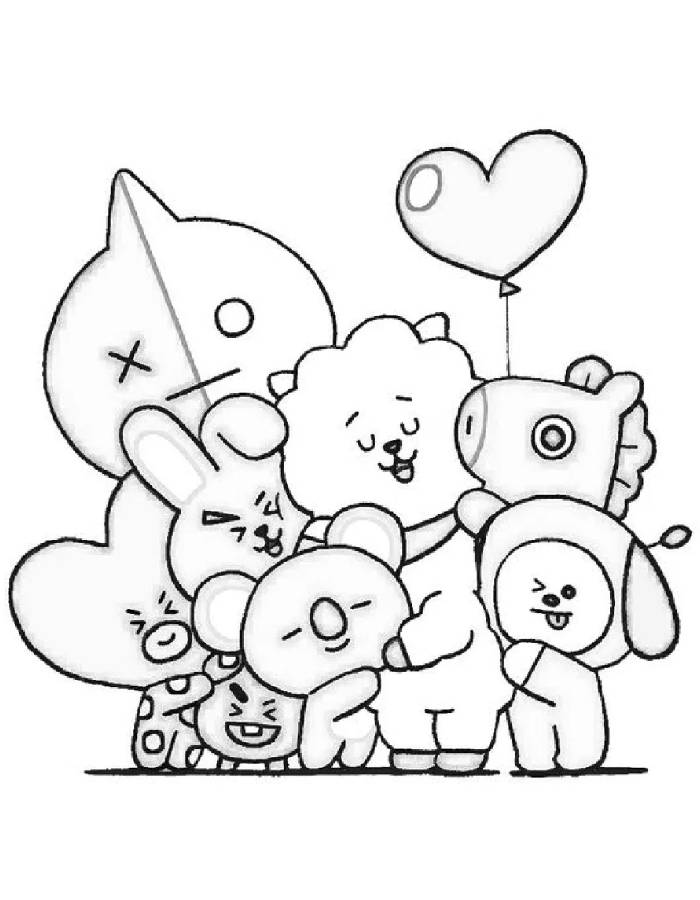 Bts Easy Coloring Page