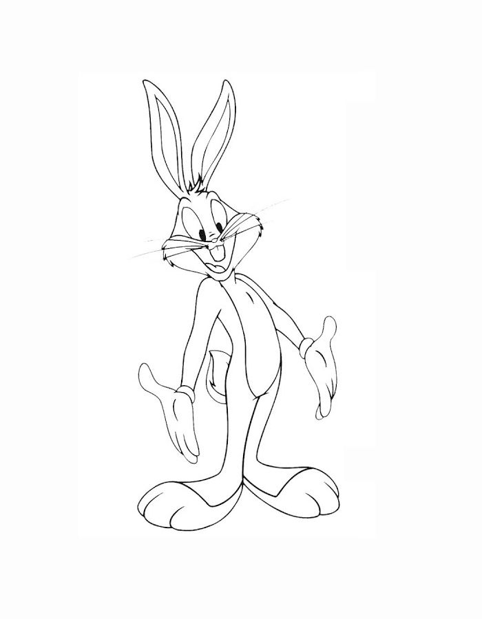 Bugs Bunny Line Art Coloring Page