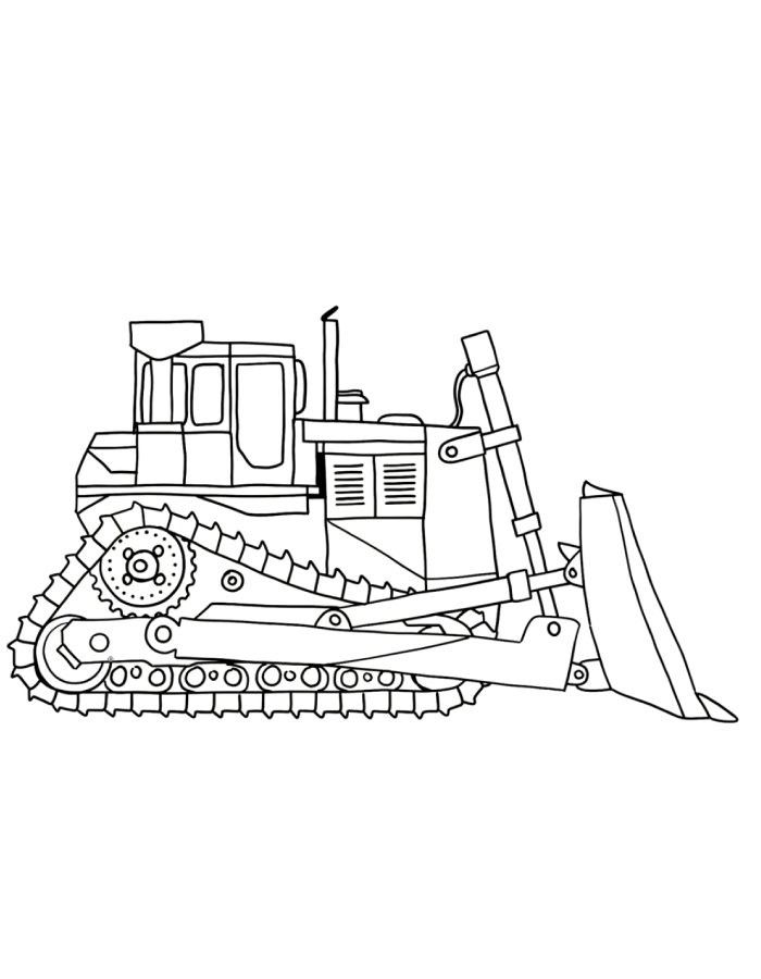 Bulldozer Construction Truck Coloring Page