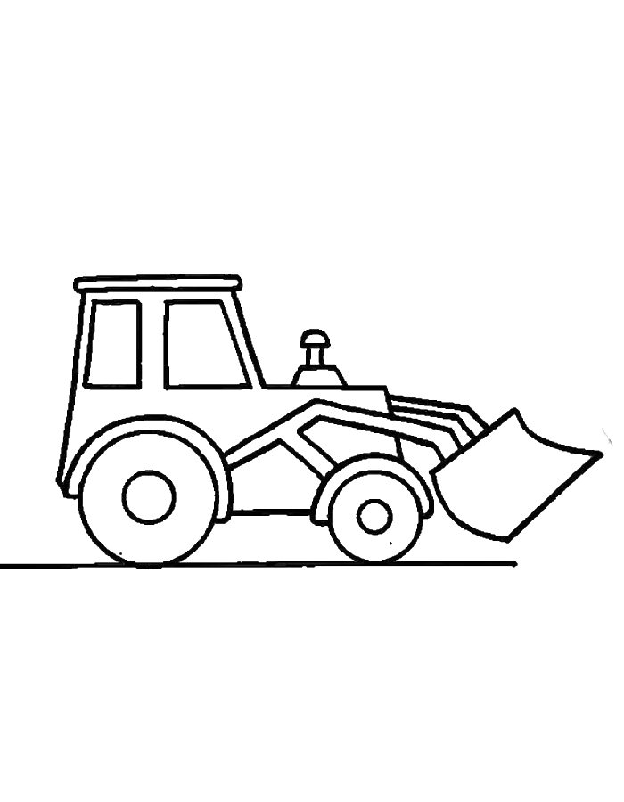 Bulldozer On Construction Coloring Page