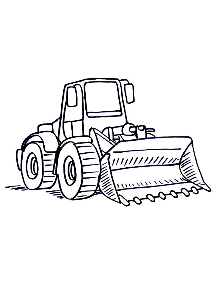 Bulldozer Printable Coloring Page