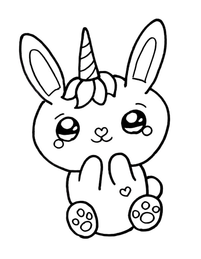 Bunny Unicorn Coloring Page