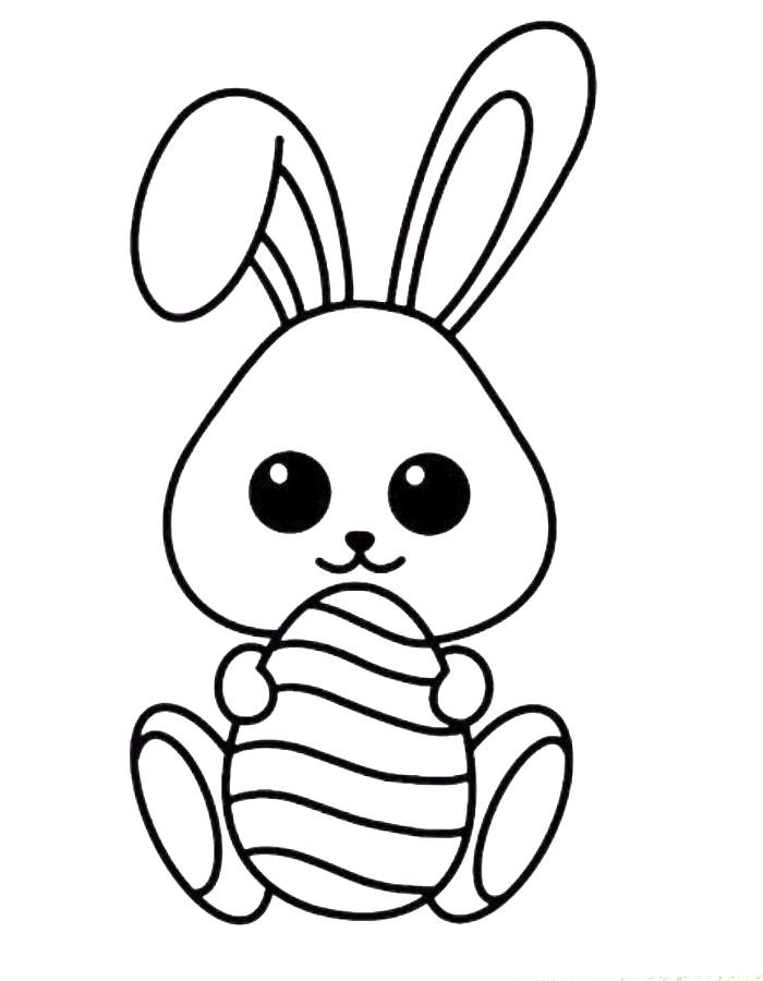 Bunny With Egg Coloring Page