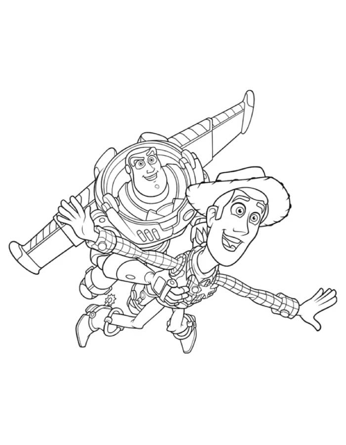 Toy Story Buzz And Woody Coloring Page