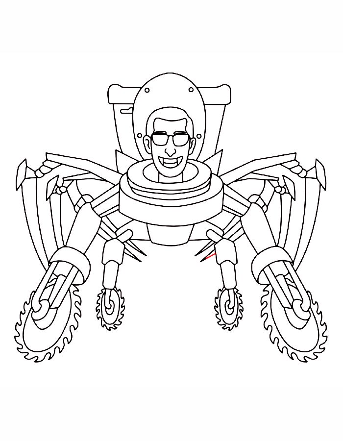 Buzzsaw Strider Skibidi Toilet Coloring Page