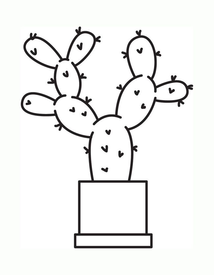 Cactus For Toddlers Coloring Page