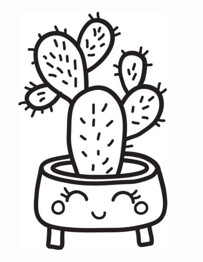 Cactus Picture Coloring Page