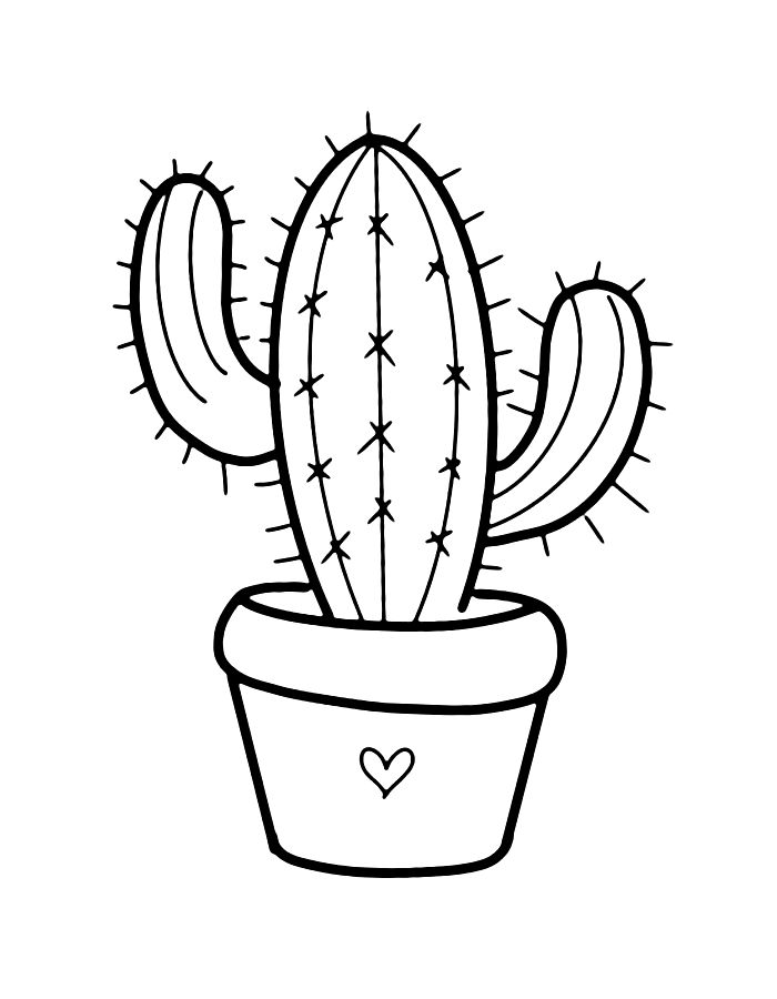 Cactus To Print Coloring Page