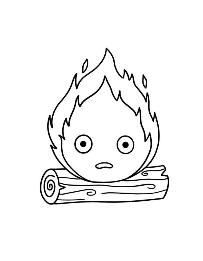 Calcifer Studio Ghibli Coloring Page