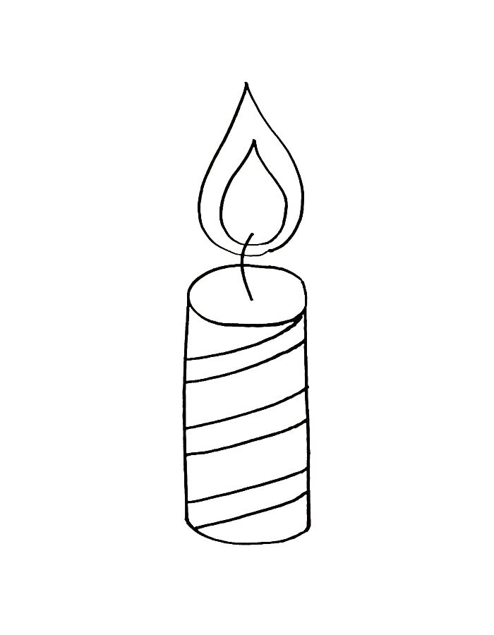 Candle Flame Coloring Page