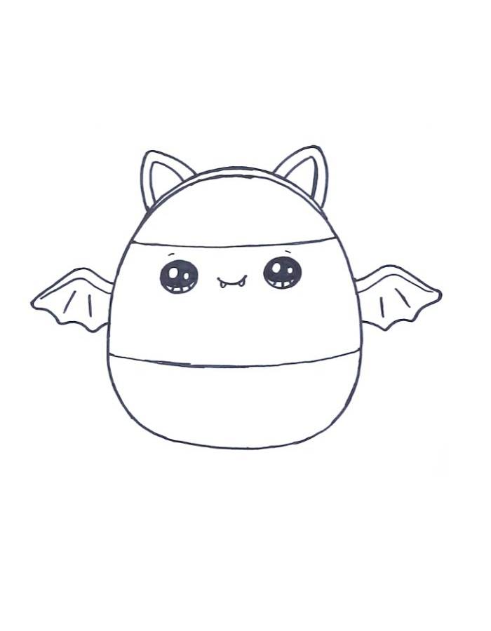 Candy Corn Bat Coloring Page