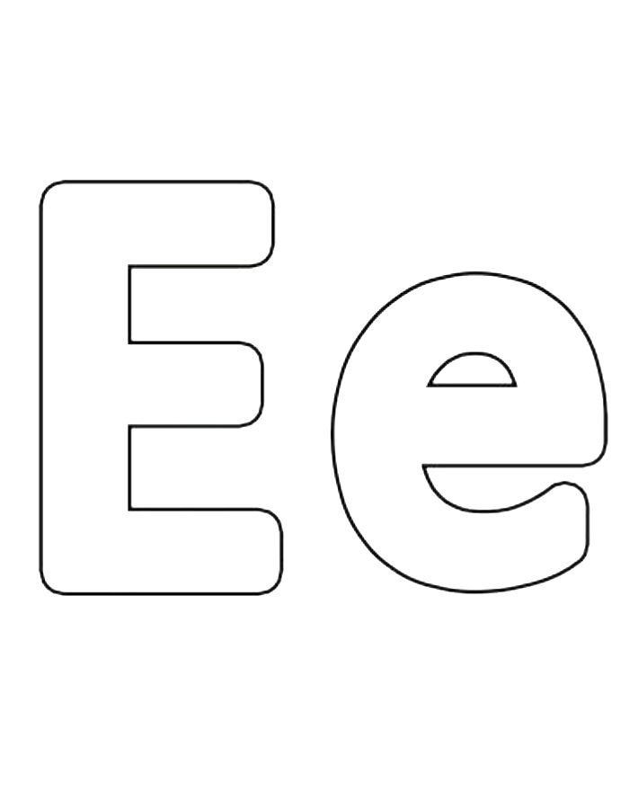 Capital And Small Letter E Line Art Coloring Page