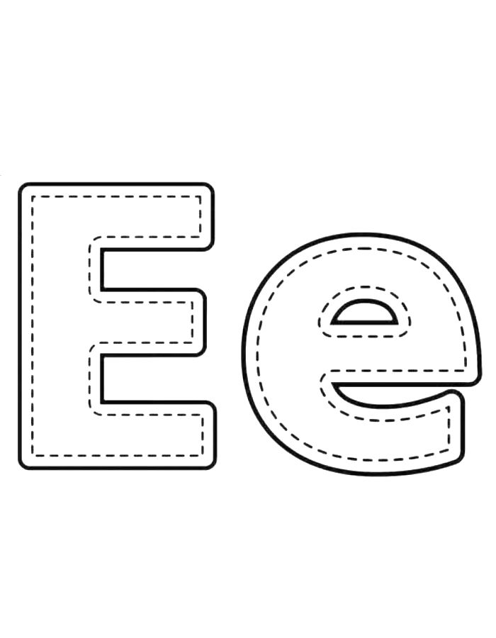 Capital And Small Letter E Tracing Coloring Page