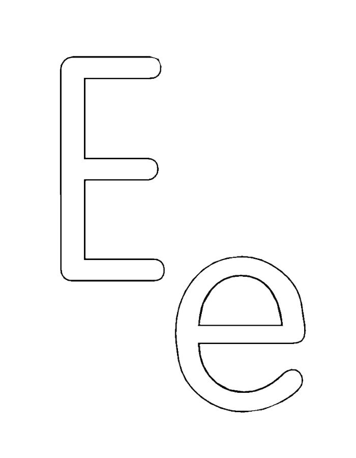 Capital And Small Letter E Coloring Page