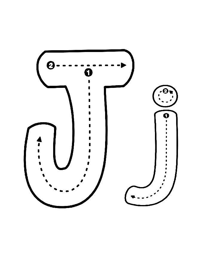 Capital And Small Letter J Coloring Page