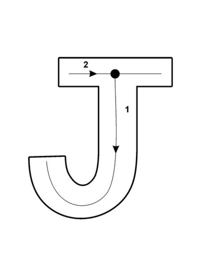 Capital Letter J With Arrow Coloring Page