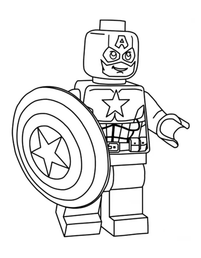 Captain America Lego Coloring Page