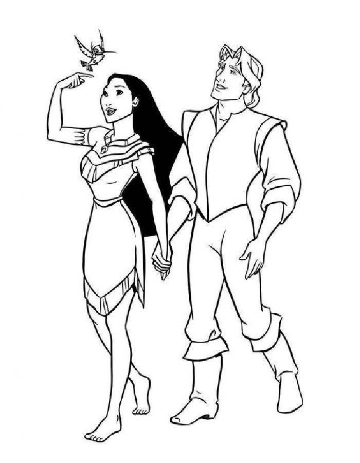 Captain John Smith And Pocahontas Coloring Page