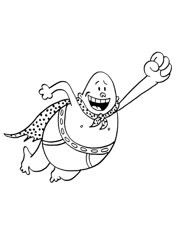 Captain Underpants Easy Outline Coloring Page