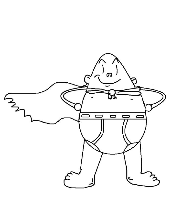 Captain Underpants Printable Line Art Coloring Page