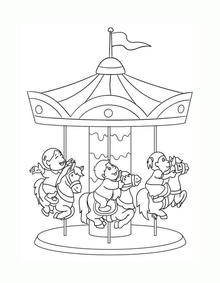 Carnival Rides Coloring Page