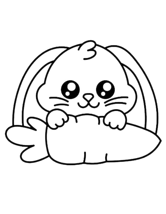 Carrot And Bunny Coloring Page