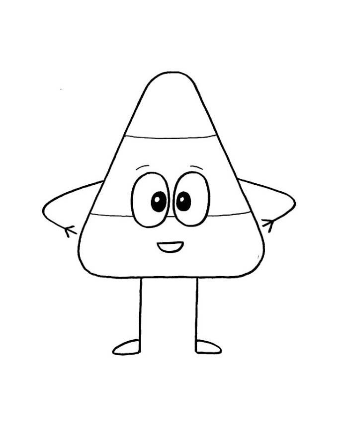 Cartoon Candy Corn Coloring Page