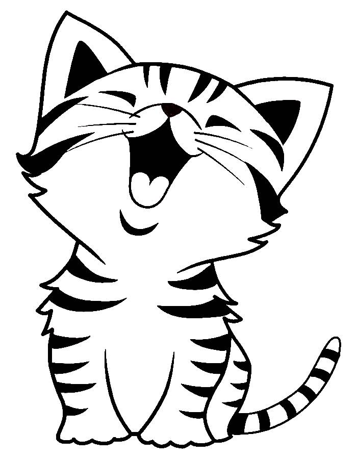 Cartoon cat  coloring page