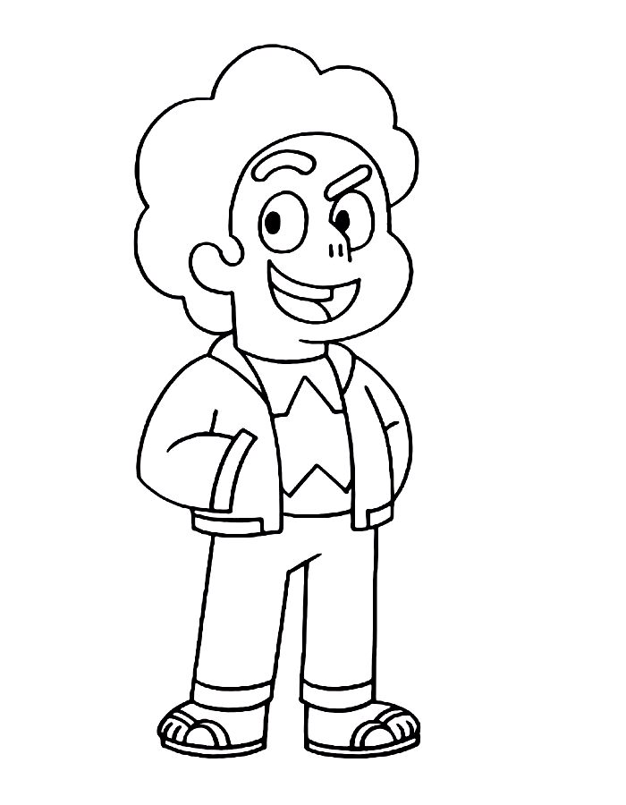 Cartoon Character Steven Universe Coloring Page