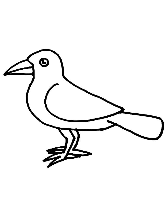 Cartoon Crow Coloring Page